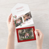 Cool frohe Weihnachtskalligraphie Holly 2-Foto All In One Einladung (Abreißen)