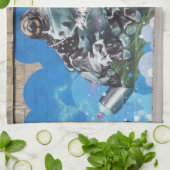 Cool Frosch Graffiti Sprayer Küchentuch (Gefaltet)