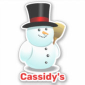 Cool Frosty Snowman Cartoon Aufkleber (Vorderseite)