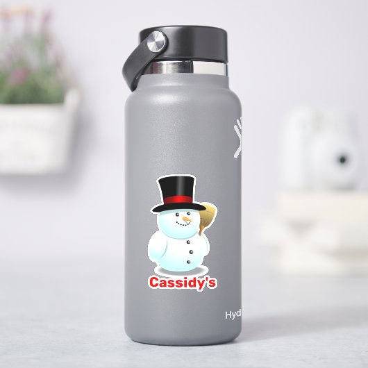 Cool Frosty Snowman Cartoon Aufkleber (HydroFlask)