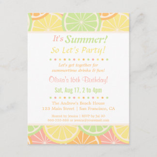 Cool Fruchtige Sommergeburtstagsfeierlichkeiten Einladung