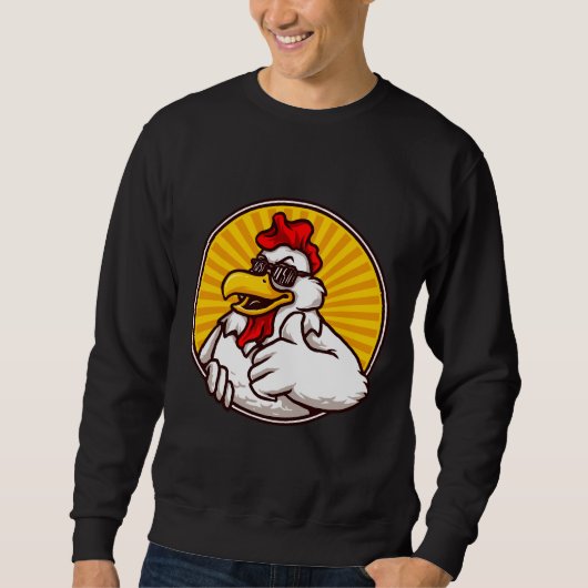 Cool fun chicken mascot design sweatshirt (Vorderseite)