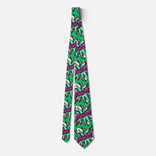 Cool Fun Comic Book BOOM Superhero Neck Tie Krawatte (Rückseite)