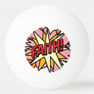 Cool Fun Comic Book Pop Art GLAUBE Tischtennisball