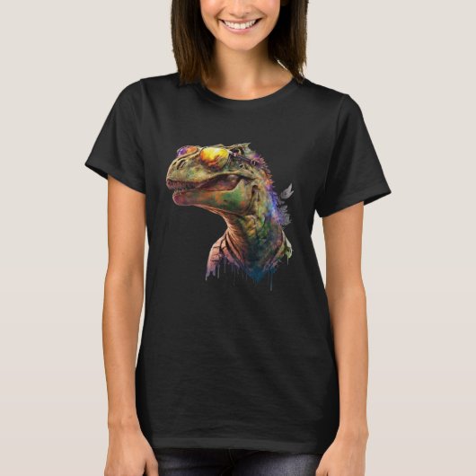 Cool fun dinosaur Raptor sunglasses T-Shirt (Vorderseite)