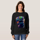 Cool fun dinosaur Rex with sunglasses Sweatshirt (Vorne ganz)