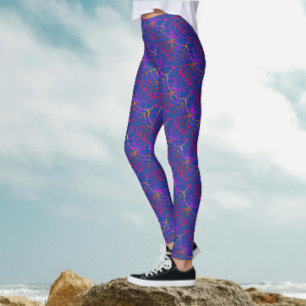 Cool Fun Lila Blue Halloween Spider Webmuster Leggings