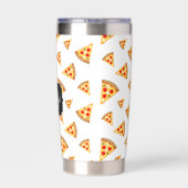 Cool fun pizza slices pattern custom Monogram Thermobecher (Rückseite)