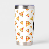 Cool fun pizza slices pattern custom Monogram Thermobecher (Vorderseite)