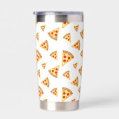 Cool fun pizza slices pattern custom Monogram Thermobecher (Rechts)