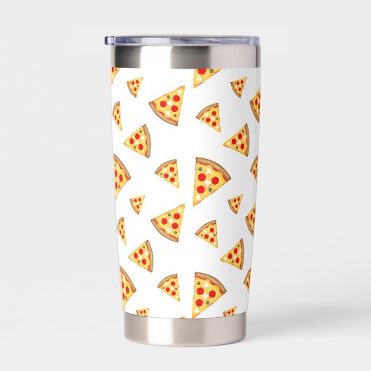 Cool fun pizza slices pattern custom Monogram Thermobecher (Rechts)