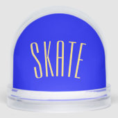 Cool Fun SKATE Text Vivid Royal Blue Background Schneekugeln (Vorderseite)