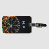Cool Funfair at Night Monogram Gepäckanhänger (Vorderseite (Horizontal))
