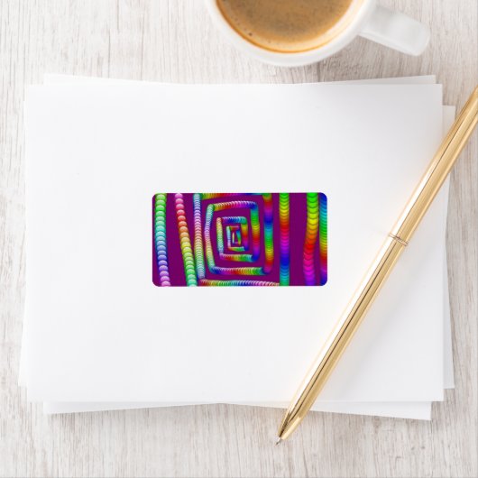 Cool Funky Rainbow Maze Rolling Marbles Design Adressaufkleber (Insitu)