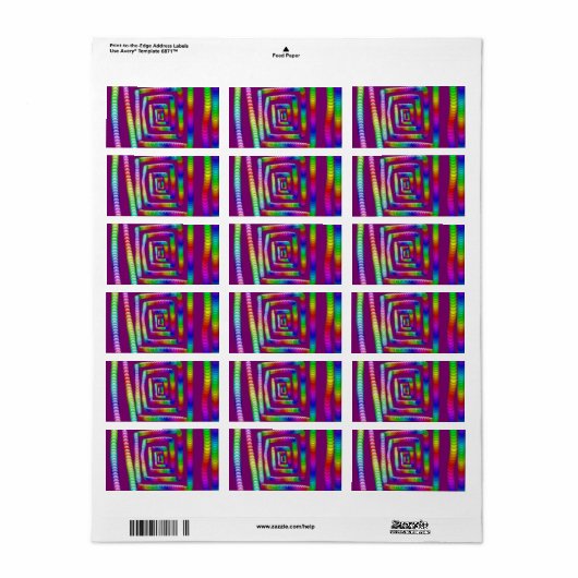 Cool Funky Rainbow Maze Rolling Marbles Design Adressaufkleber (Vorne)