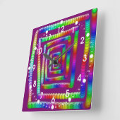 Cool Funky Rainbow Maze Rolling Marbles Design Quadratische Wanduhr (Winkel)
