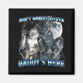 Cool Funny Alpha Wolf Meme Don't Worry Kitten Dadd Magnet (Vorne)