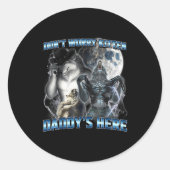 Cool Funny Alpha Wolf Meme Don't Worry Kitten Dadd Runder Aufkleber (Vorderseite)