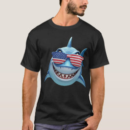 Cool Funny American Shark 4. Juli Ocean Lover T-Shirt