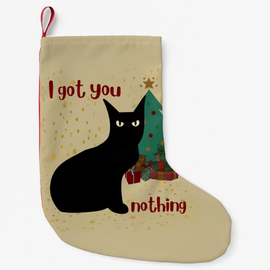 Cool Funny Angry Black Cat Ich Got Ihnen nichts Kleiner Weihnachtsstrumpf (Vorderseite)