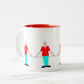 Cool Funny Broke Old Man Character Zweifarbige Tasse (Vorderseite Links)