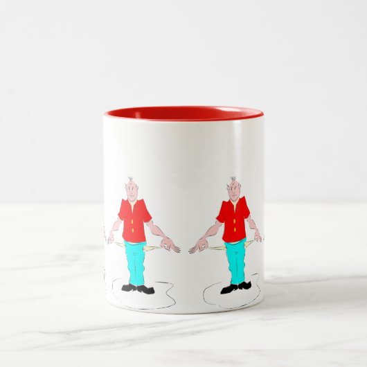 Cool Funny Broke Old Man Character Zweifarbige Tasse (Mittel)