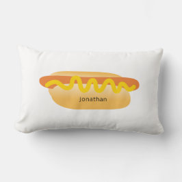 Cool Funny Hot Dog White Novelty Individuelle Name Lendenkissen