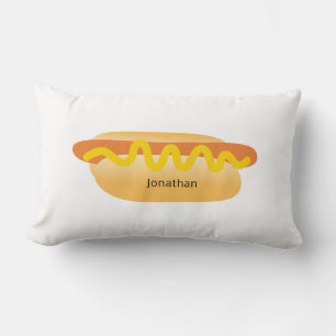Cool Funny Hot Dog White Novelty Individuelle Name Lendenkissen
