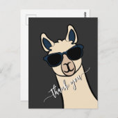 Cool Funny Llama mit Sonnenbrille Alpaca Danke Postkarte (Vorne/Hinten)