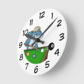 Cool Funny Man Cave Pool Shark Rebel Wall Clocks Runde Wanduhr (Winkel)