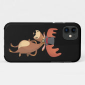 Cool Funny Moose Hat Mustache Animal Lover Case-Mate iPhone Hülle (Rückseite (Horizontal))