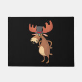 Cool Funny Moose Hat Mustache Animal Lover Fußmatte (Vorderseite)