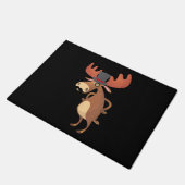 Cool Funny Moose Hat Mustache Animal Lover Fußmatte (Schrägansicht)