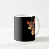 Cool Funny Moose Hat Mustache Animal Lover Kaffeetasse (VorderseiteRechts)