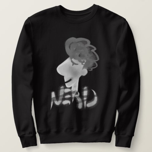 Cool Funny Nerd Typ Cartoon Zeichnend Sweatshirt (Design vorne)