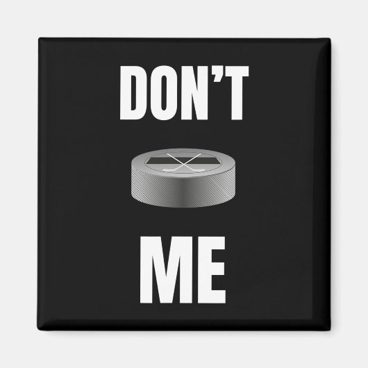 Cool Funny Puck With Stick Hockey  Magnet (Vorne)