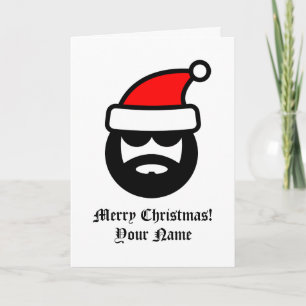 Cool funny Santa Claus cartoon Merry Christmas Karte