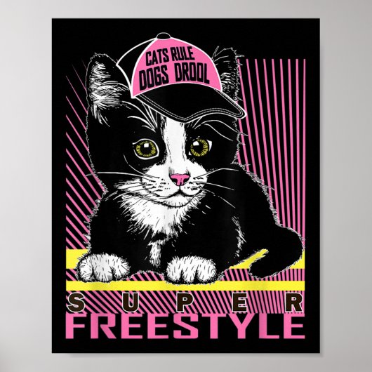 Cool Funny Sarcastic Cats Meme Quotes Cartoon Grap Poster (Vorne)
