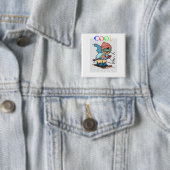 Cool Funny Skier | Skischuhmodelle | Lustiges Skif Button (Beispiel)