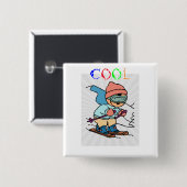 Cool Funny Skier | Skischuhmodelle | Lustiges Skif Button (Vorne & Hinten)