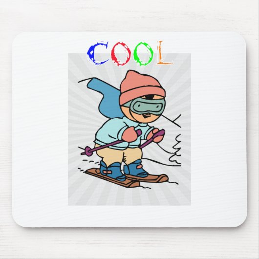 Cool Funny Skier | Skischuhmodelle | Lustiges Skif Mousepad (Vorne)