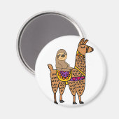 Cool Funny Sloth Riding Llama Magnet (Vorderseite/Rückseite)