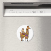 Cool Funny Sloth Riding Llama Magnet (In Situ (Geschirrspüler))