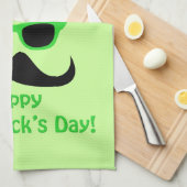 Cool Funny St. Patrick's Day Mustache Top Hut Mann Küchentuch (Viertel Falte)