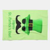 Cool Funny St. Patrick's Day Mustache Top Hut Mann Küchentuch (Horizontal)