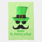 Cool Funny St. Patrick's Day Mustache Top Hut Mann Küchentuch (Vertikal)