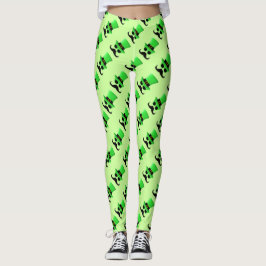 Cool Funny St. Patrick's Day Mustache Top Hut Mann Leggings