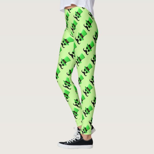 Cool Funny St. Patrick's Day Mustache Top Hut Mann Leggings (Links)