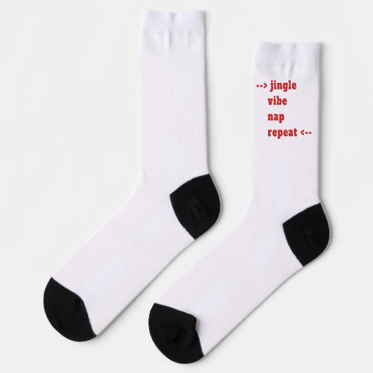 Cool Funny White Red Christmas Socks Socken (Linkes Detail)