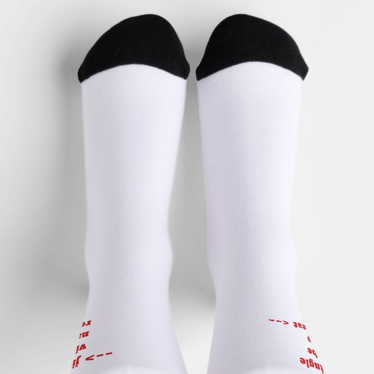 Cool Funny White Red Christmas Socks Socken (Oben)